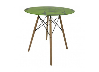 Стол обеденный Eames DSW Круги, зеленый