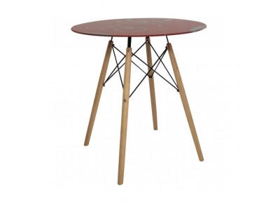 Стол обеденный Eames DSW Круги, красный