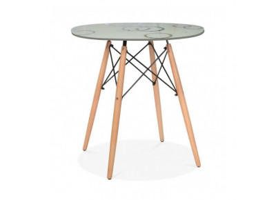 Стол обеденный Eames DSW Круги, кремовый