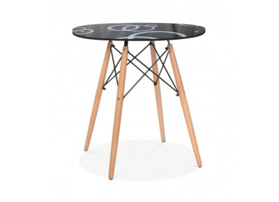 Стол обеденный Eames DSW Круги, черный