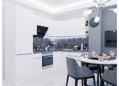 Модульная кухня Фьюжн-04 Silky White
