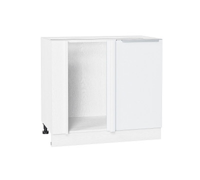 Шкаф нижний угловой Фьюжн Silky White / Белый 890 мм