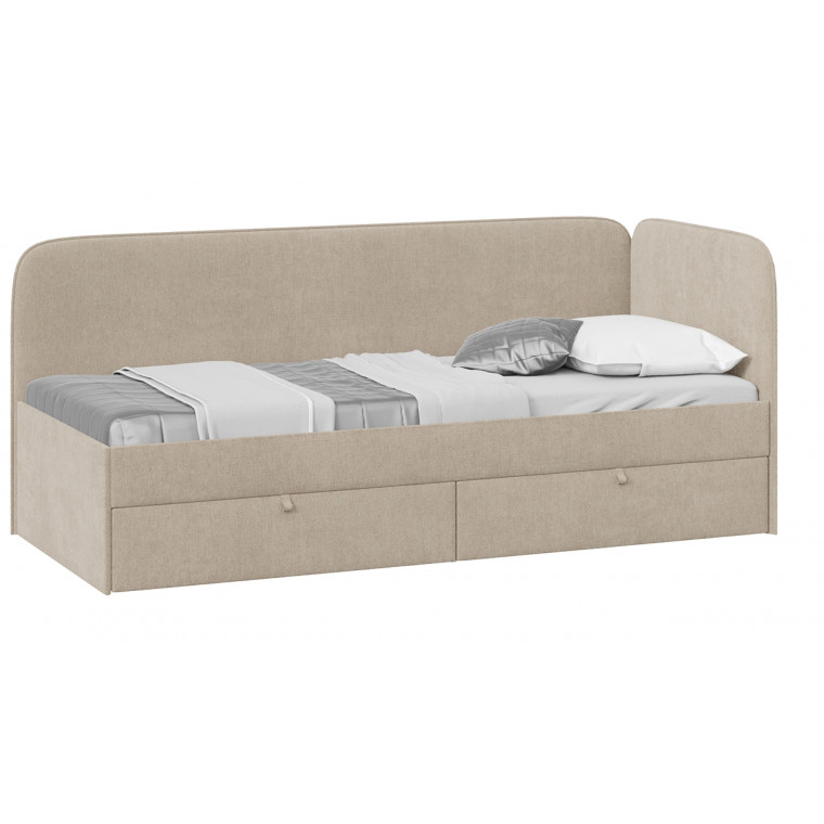Кровать Молли с мягкой обивкой тип 1 МикроScandi Cream 03