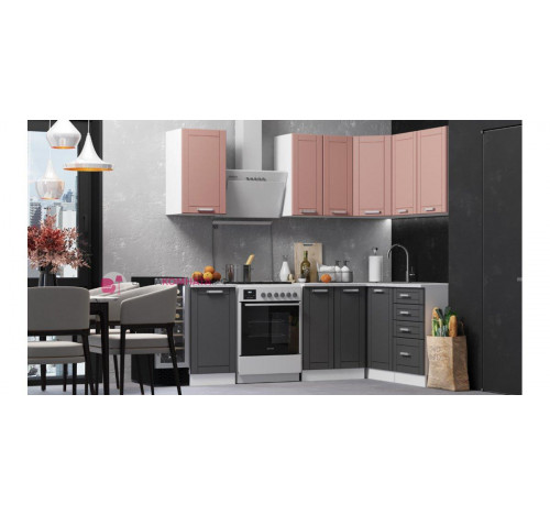 Модульная кухня Лофт 1,6м*1,4м - Ванда + Графит