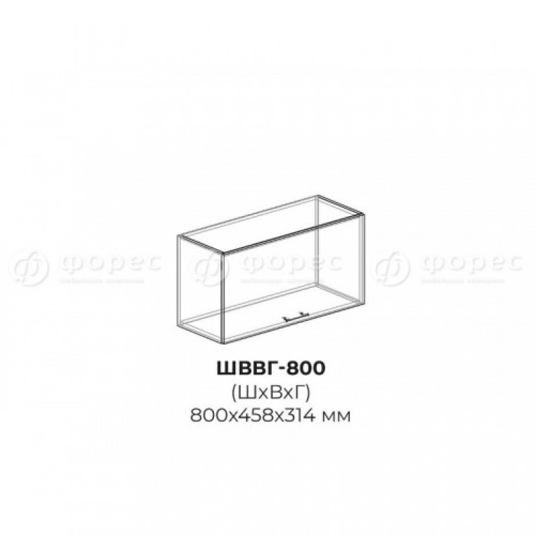ШВВГ 800 - Шкаф верхний высокий горизонтальный для кухни Квадро Лофт