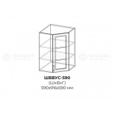 ШВВУС 590 - Шкаф верхний высокий угловой стекло для кухни Квадро