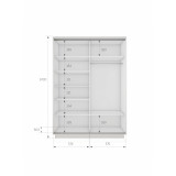 Шкаф-купе Экспресс, 2дв. 4 секции (ЛДСП), Черный профиль, 120х60х240, E4ED_PBL_120240_B