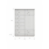 Шкаф-купе Экспресс, 2дв. 4 секции (ЛДСП), Черный профиль, 120х45х240, 45E4ED_PBL_120240_B