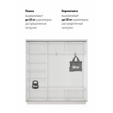 Шкаф-купе Экспресс, 3дв. 4 секции (Зеркало), Белый профиль, 240х45х240, 45E4EKT_PW_240240_B