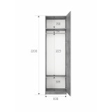 Модули Гардеробной, MOD_GAR_600_DV_BT, Бетон