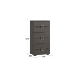 Комод Стелла - 402.04 Серый вулкан/Фон серый