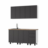 Кухня 1,6 м Астрид графит нубук F24