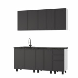 Кухня 1,8 м Астрид графит нубук F24