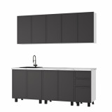 Кухня 2,0 м Астрид графит нубук F24