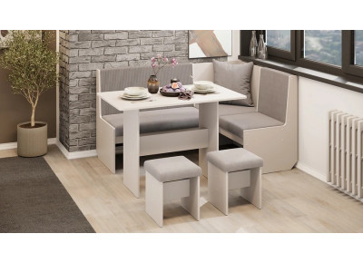 Кухонный уголок Шервуд Кашемир, Микровелюр Linea Grande 25/Connect 25 (мокко)