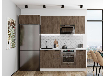 Модульная кухня Флэт-01 Brown Casella Oak 2S