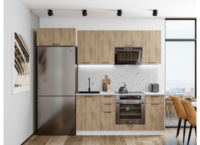 Модульная кухня Флэт-01 Natural Casella Oak 2S