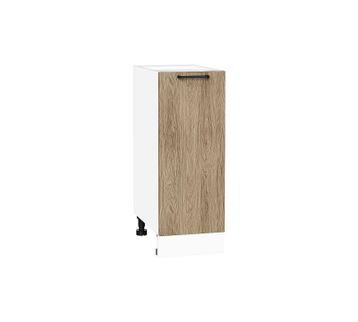 Шкаф нижний с 1-ой дверцей Флэт Natural Casella Oak 2S / Белый 816*300*478 мм