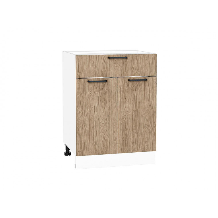 Шкаф нижний с 2-мя дверцами и ящиком Флэт Natural Casella Oak 2S / Белый 816*600*478 мм