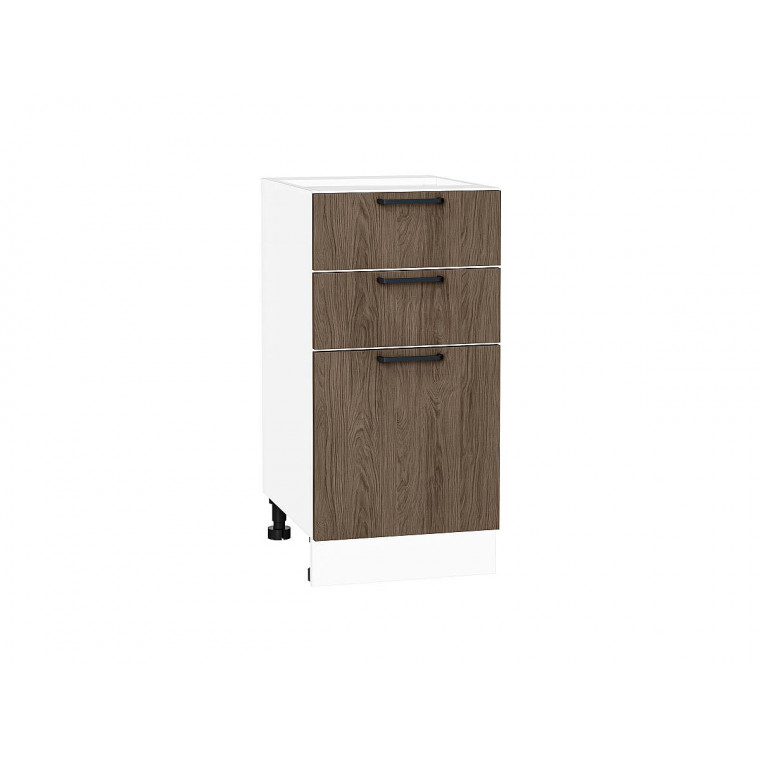 Шкаф нижний с 3-мя ящиками Флэт Brown Casella Oak 2S / Белый 816*400*478 мм