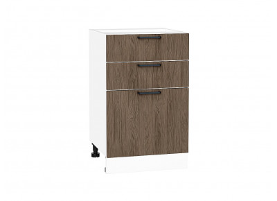 Шкаф нижний с 3-мя ящиками Флэт Brown Casella Oak 2S / Белый 816*500*478 мм