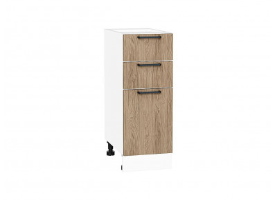 Шкаф нижний с 3-мя ящиками Флэт Natural Casella Oak 2S / Белый 816*300*478 мм