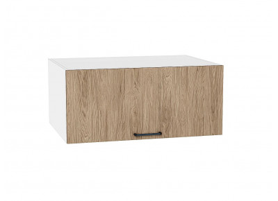 Шкаф верхний горизонтальный глубокий Флэт Natural Casella Oak 2S / Белый 358*800*574 мм