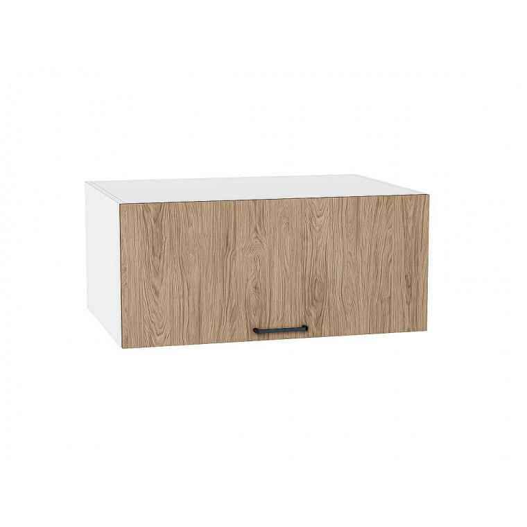 Шкаф верхний горизонтальный глубокий Флэт Natural Casella Oak 2S / Белый 358*800*574 мм