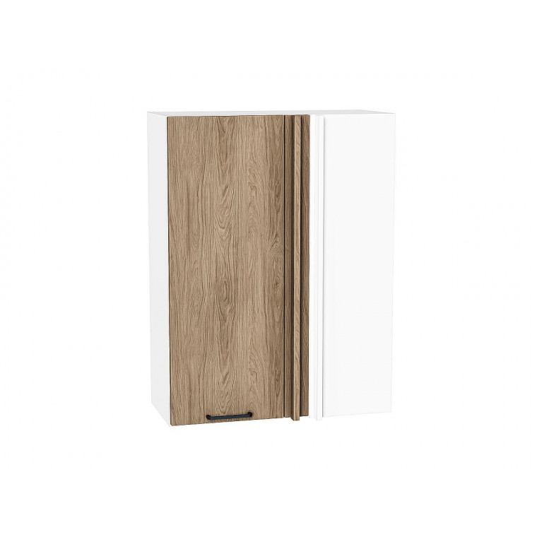 Шкаф верхний прямой угловой Флэт Natural Casella Oak 2S / Белый 920*700*345 мм