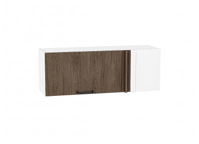 Шкаф верхний прямой угловой горизонтальный Флэт Brown Casella Oak 2S / Белый 358*1000*350 мм