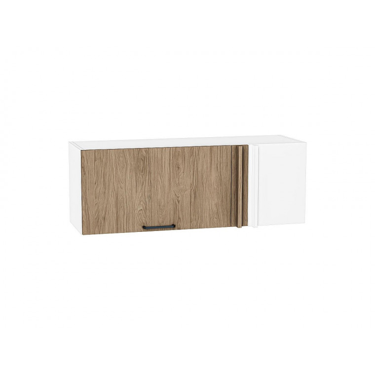 Шкаф верхний прямой угловой горизонтальный Флэт Natural Casella Oak 2S / Белый 358*1000*350 мм