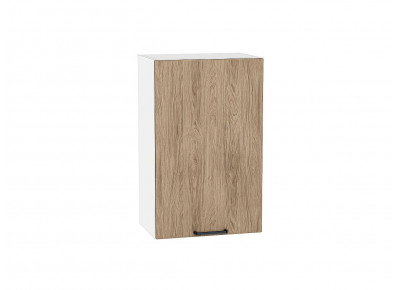 Шкаф верхний с 1-ой дверцей Флэт Natural Casella Oak 2S / Белый 716*450*318 мм