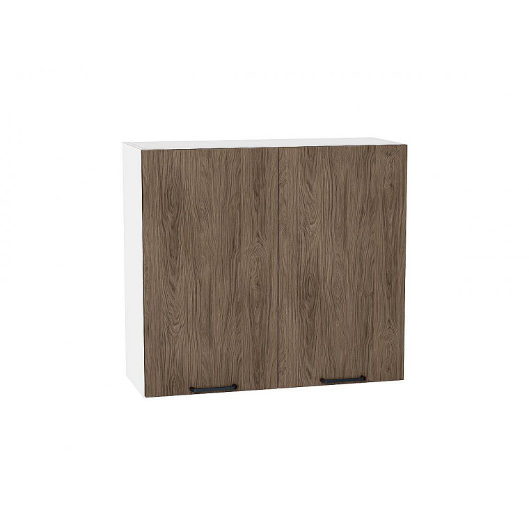 Шкаф верхний с 2-мя дверцами Флэт Brown Casella Oak 2S / Белый 716*800*318 мм