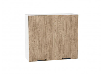 Шкаф верхний с 2-мя дверцами Флэт Natural Casella Oak 2S / Белый 716*800*318 мм