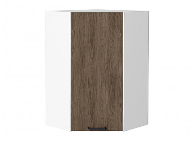 Шкаф верхний угловой Флэт Brown Casella Oak 2S / Белый 920*600*600 мм