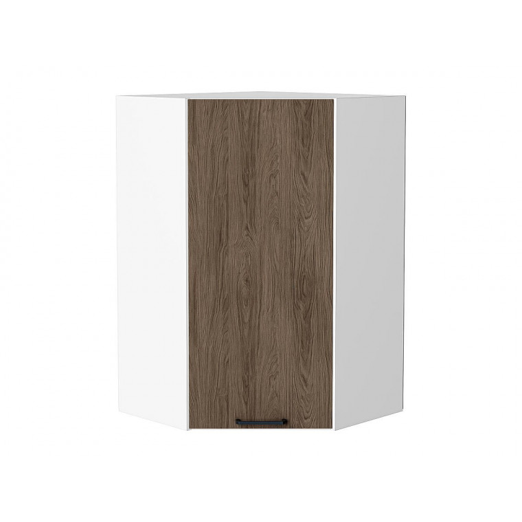 Шкаф верхний угловой Флэт Brown Casella Oak 2S / Белый 920*600*600 мм