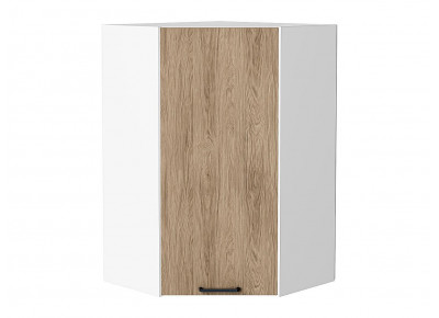 Шкаф верхний угловой Флэт Natural Casella Oak 2S / Белый 920*600*600 мм