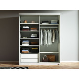 Шкаф-купе Экспресс 2-х дверный, ЛДСП, с 2 ящиками 160х60х240 см. (Белый снег)