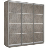 Шкаф-купе Экспресс, бетон, 210х220х60 см, профиль серебро, 1 штанга, 9 полок ЛДСП