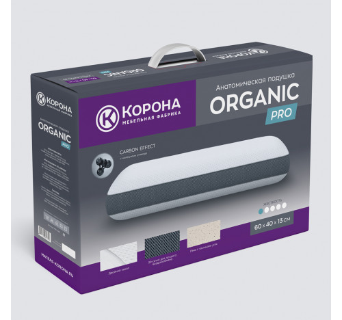 Анатомическая подушка ORGANIC PRO 600х400х130 мм