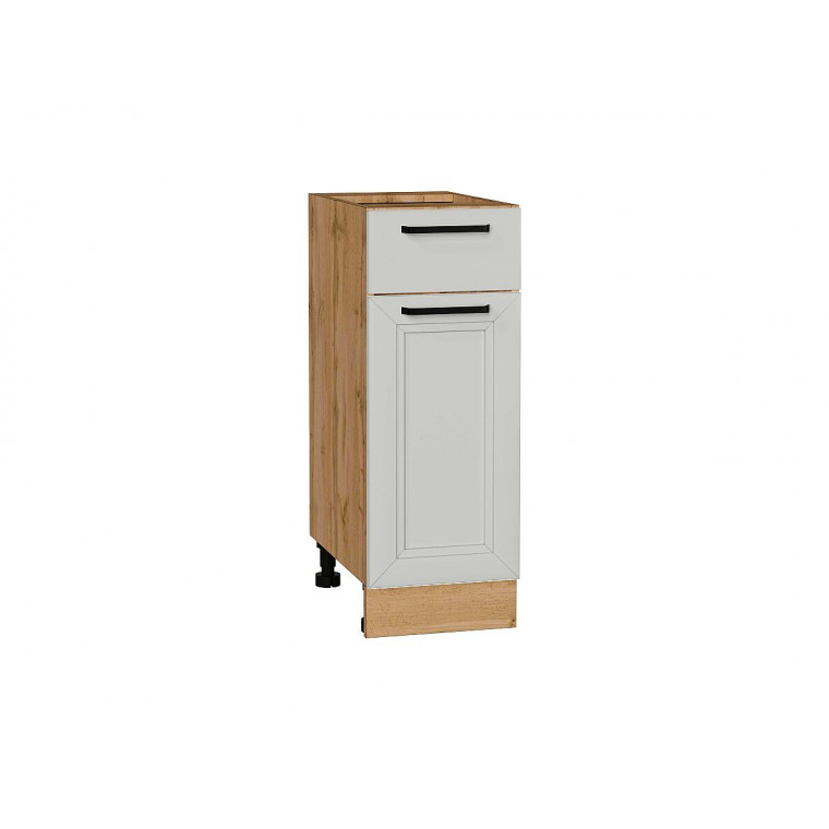 Шкаф нижний с 1-ой дверцей и ящиком Нео Grey Silk / Дуб Вотан 816*300*480 мм