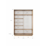 Шкаф-купе Экспресс, 2дв. 4 секции (Зеркало), Белый профиль, 160х45х240, 45E4EKD_PW_160240_S
