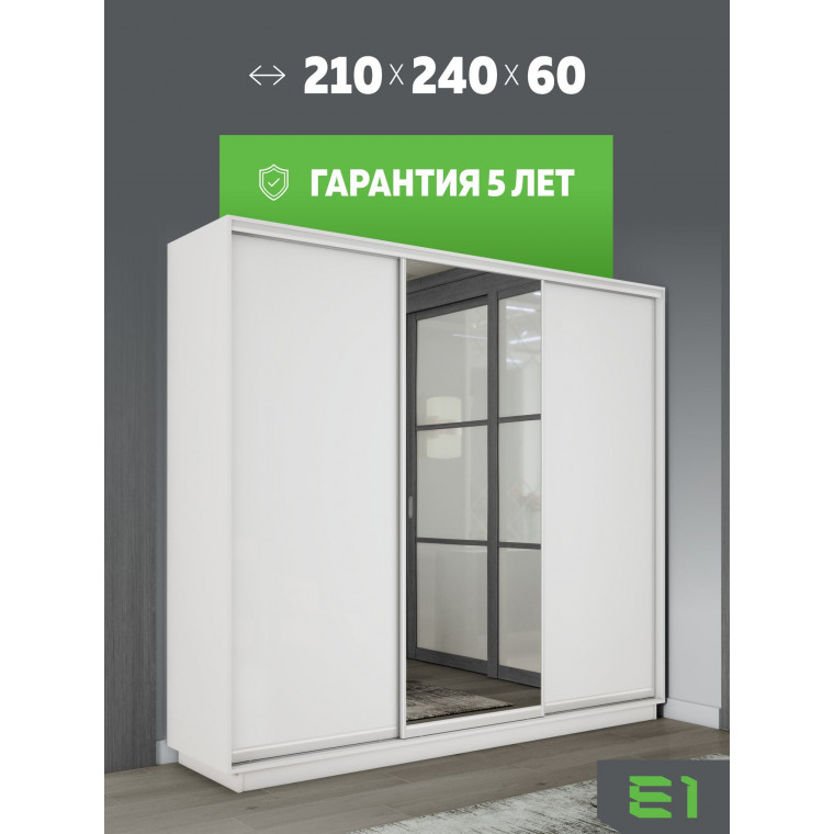 Шкаф-купе Медиум 1 зеркало, 210х60х240 1EMT1_210240_B