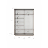 Шкаф-купе Экспресс, 2дв. 4 секции (Зеркало), Черный профиль, 120х45х240, 45E4EKD_PBL_120240_SAS