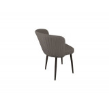 Стул Боско Черный муар, Велюр DREAM Stone (серо-коричневый)