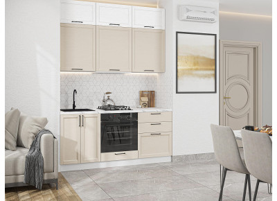 Модульная кухня Сканди-06 White Silkwood/Cream Silkwood
