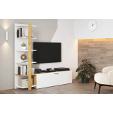 ТВ-тумба Techno TV-001 дуб крафт золотой / белый гладкий