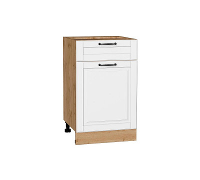 Шкаф нижний с 1-ой дверцей и ящиком Дублин Special White/Дуб Вотан 816*500*478