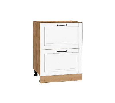 Шкаф нижний с 2-мя ящиками Дублин Special White/Дуб Вотан 816*600*478