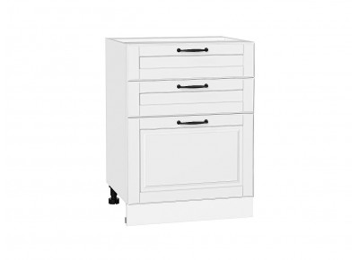 Шкаф нижний с 3-мя ящиками Дублин Special White/Белый 816*600*478